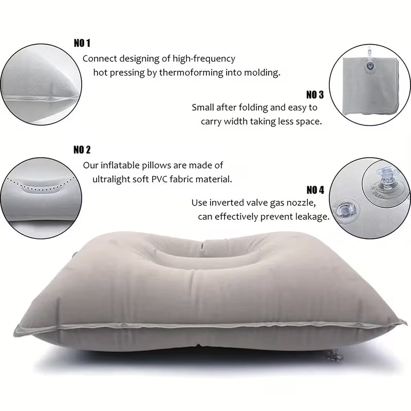 Inflatable Travel Pillow for Camping, Hiking & Napping
